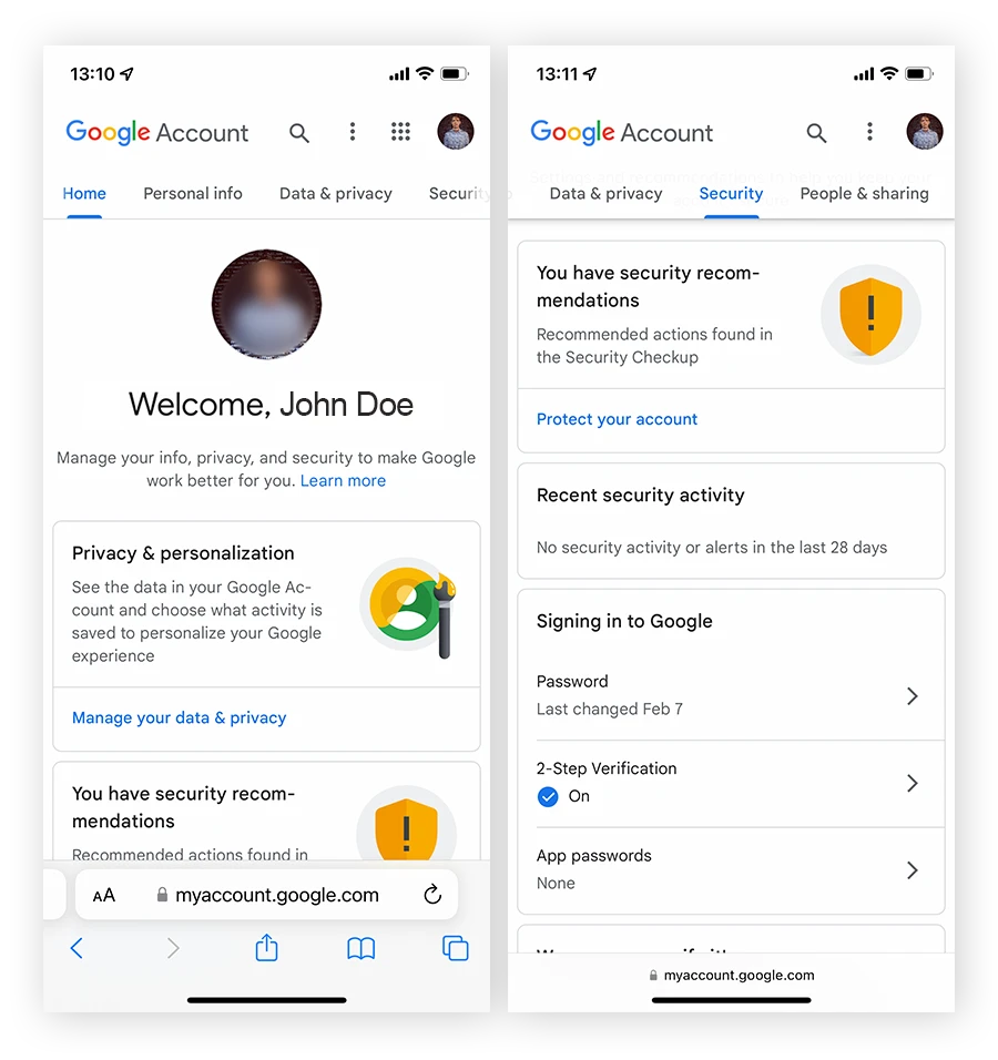 在 iOS 上为 Google 帐户设置 Google 认证器