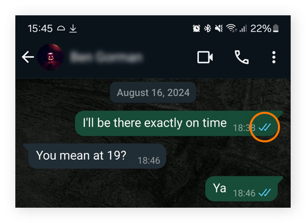 WhatsApp发送的消息示例